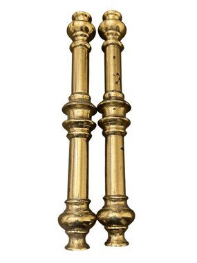 Vintage Neoclassical Style Solid Brass Pair Chandelier Rods Parts